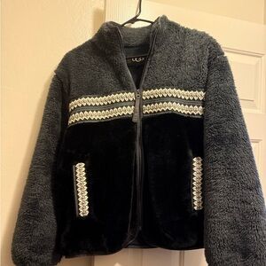UGG Black and Gray Fleece Jacket